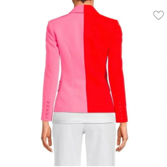 L’agence Kenzie Colorblock Women's Blazer - Red and Pink
